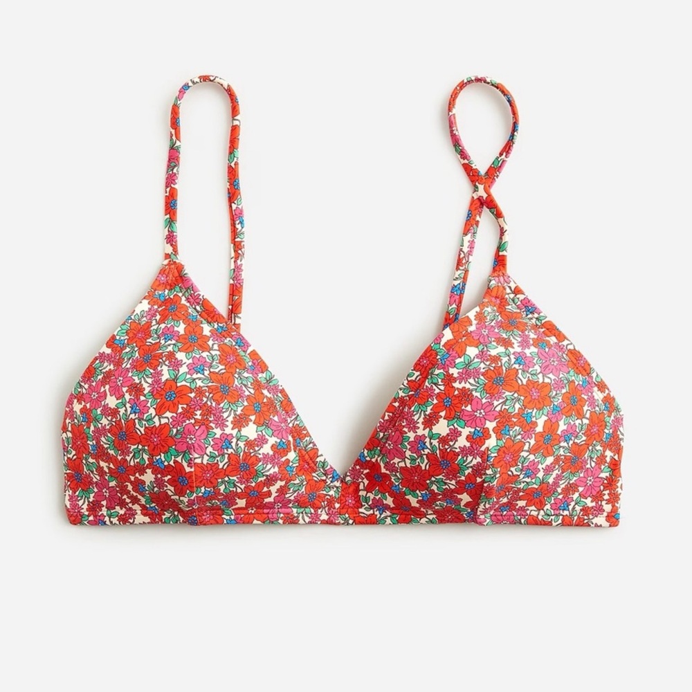 NEW J.Crew French Bikini Top Brilliant‎ Blooms Size 2X